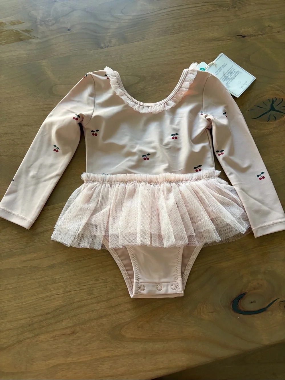 Konges Sløjd Strut LS Swimsuit in Cherry Blush Girls NWT $87